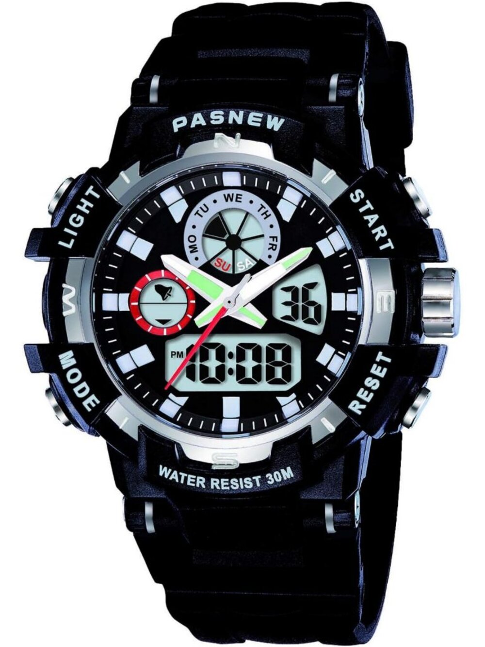 Multifunction Digital-Analog Sport Watch for Boys, Waterproof Outdoor Kids Watch
